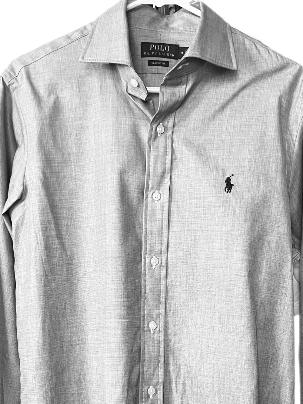 Men’s Medium Gray textured Ralph Lauren button down shirt
